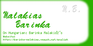 malakias barinka business card